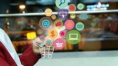 This image illustrates the concept of Mobile Commerce (M-commerce)