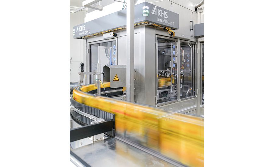 The item pictured is the KHS Innofill Can C, a compact, modular filling machine for beverage cans. 