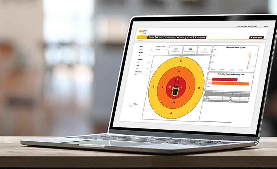 Warehouse safety dashboard displayed on a laptop screen