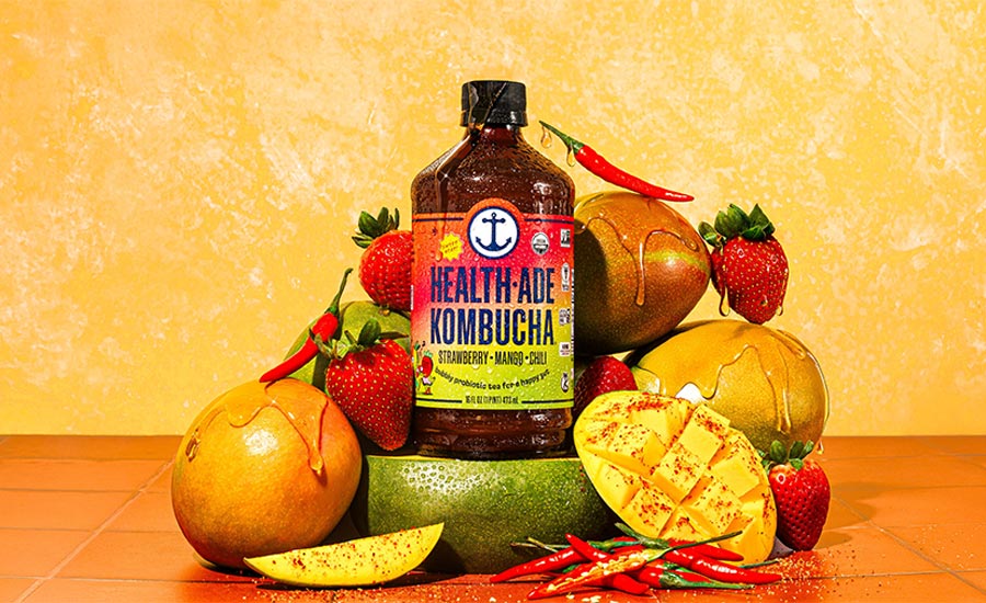 Health-Ade Strawberry Mango Chili Kombucha bottle