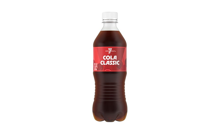 bottle of 7-Select Cola Classic, which is the signature store-brand cola from 7-Eleven.