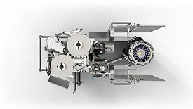 an industrial packaging or wrapping machine mechanism