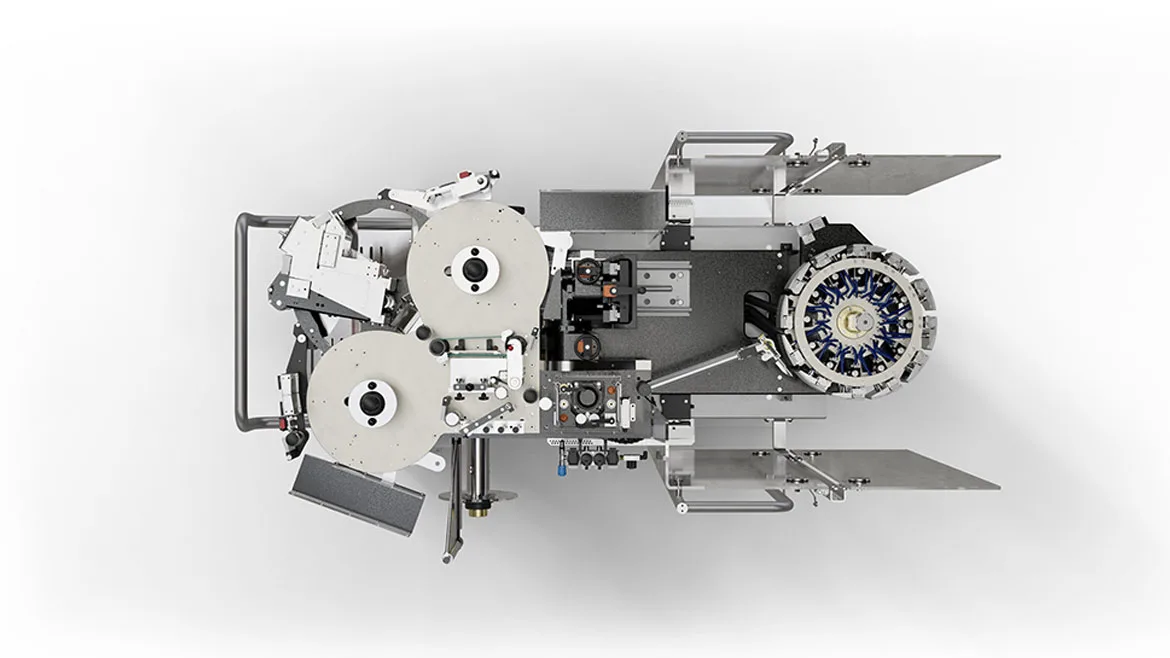 an industrial packaging or wrapping machine mechanism