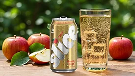 This is a can of Slice Apple Healthy Soda